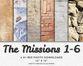 THE MISSIONS 1-6 Hi-Res Digital Download Photo Backgrounds Pak
