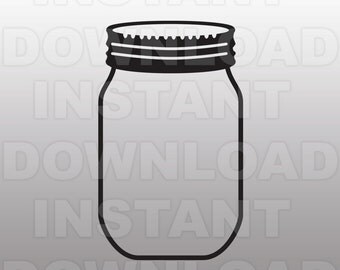 Mason Jar SVG File Cutting Template - Clip Art for Commercial and Personal Use - Vector Art file for Cricut, SCAL, Cameo, Sizzix, Pazzles