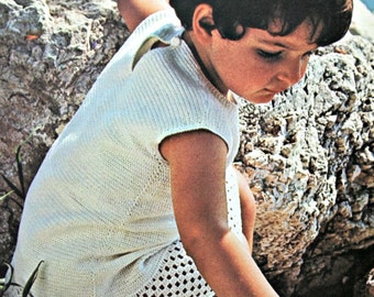 Crochet Sundress Pattern Child Crochet Dress Pattern Ages 3 to 5 Years Girl Toddler Vintage Paper Original, NOT a PDF