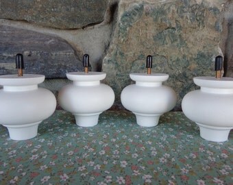 Set of 4 New Primed White Wood Bun Furniture Sofa Chair Feet Legs 3" tall 3" diameter