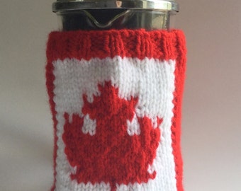 Canadian flag French press cozy maple leaf cafetiere cosy
