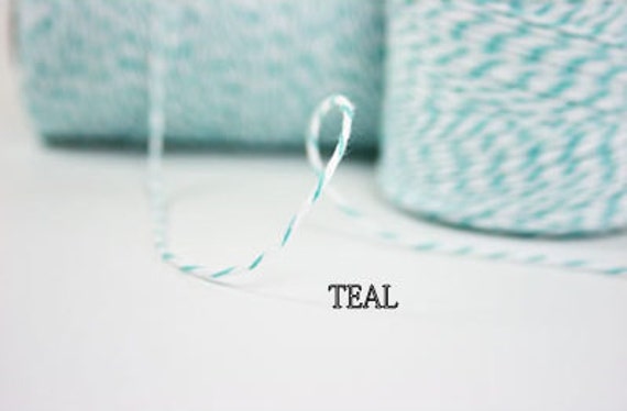 Teal Bakers Twine - Teal and White Twine -- Blue green Il_570xn