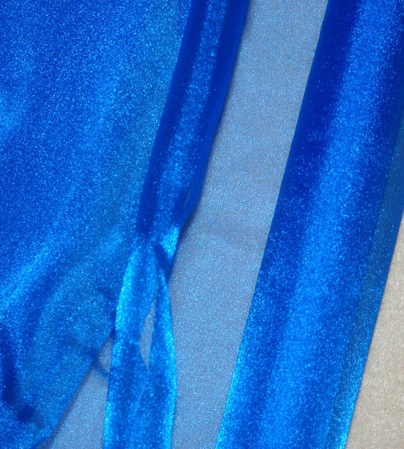 Sparkle Organza fabric Royal blue 45 wide sheer