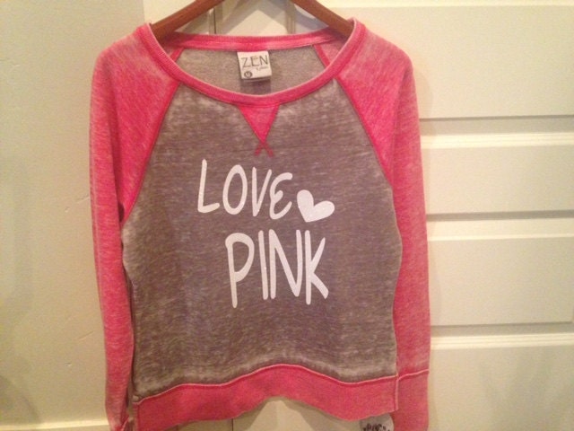 Love Pink Sweatshirt by RowdySports on Etsy