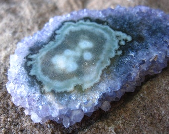 Amethyst Stalactite Slice - Uruguay - 51mm X 30mm