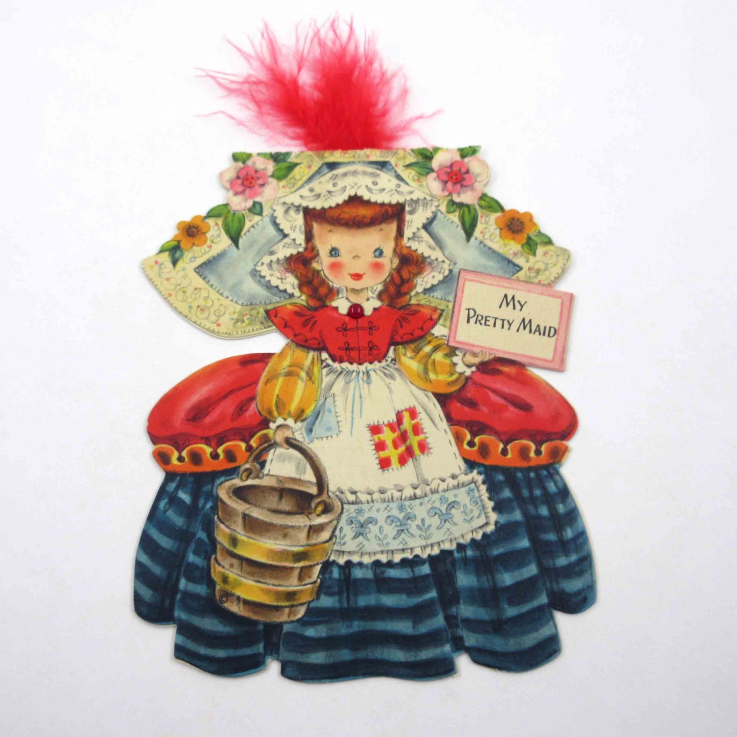 My Pretty Maid Vintage 1940s Greeting Card From Land of Make