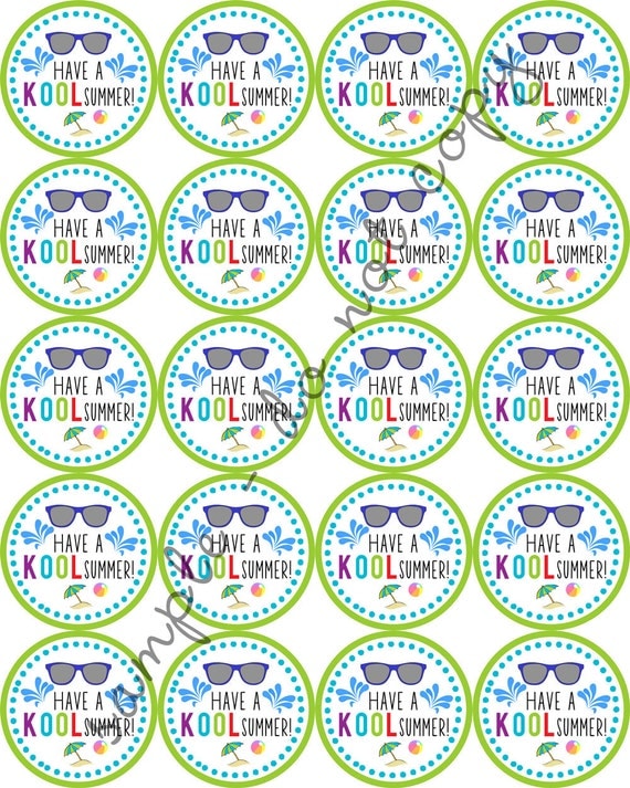 INSTANT DOWNLOAD / Have a Kool Summer 2" printable Party Circles