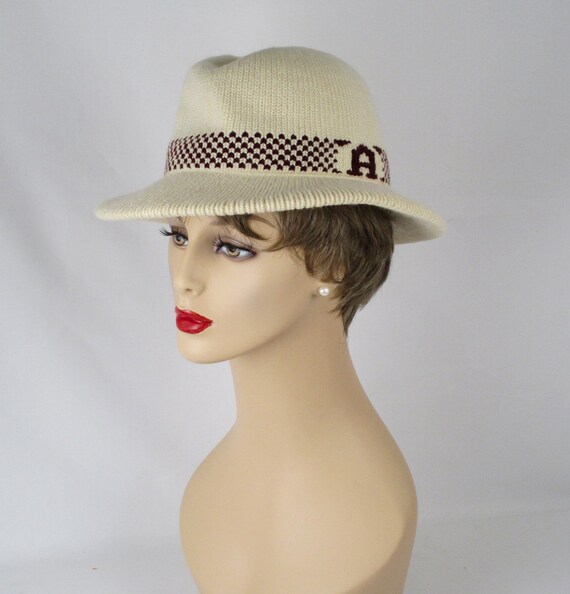 Vintage Hat Cream Knit Etienne Aigner Ladies Fedora Sz 22 - il_570xN.781302024_rxqv