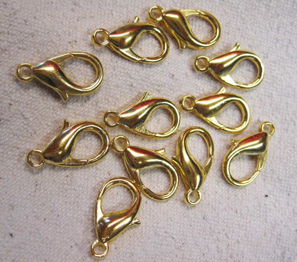 Lobster Clasp Gold Plated Large Lobster Claw Clasps 23mm x