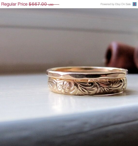 SAVE NOW 20% OFF 14k Gold Stacking Wedding Rings by tinahdee