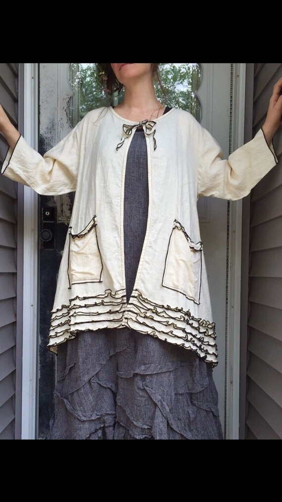 Antique White Long Swing Jacket S
