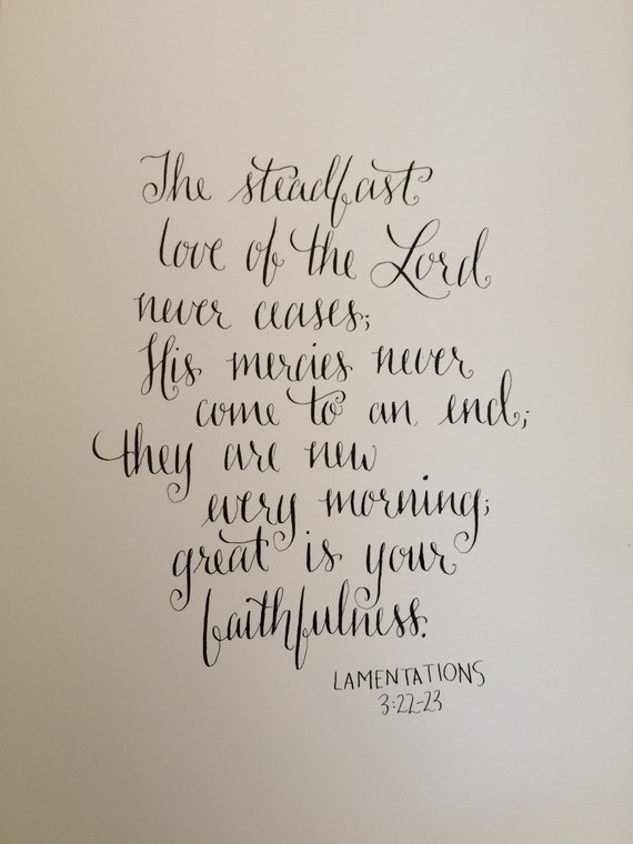 Lamentations 3:22-23 Calligraphy bible verse artwork