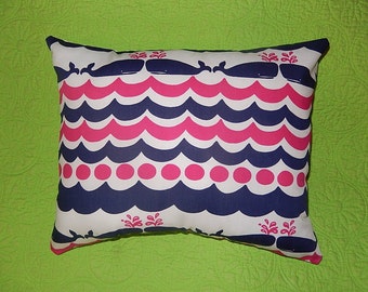 New Pillow made with Lilly Pulitzer Whales and Tails fabric