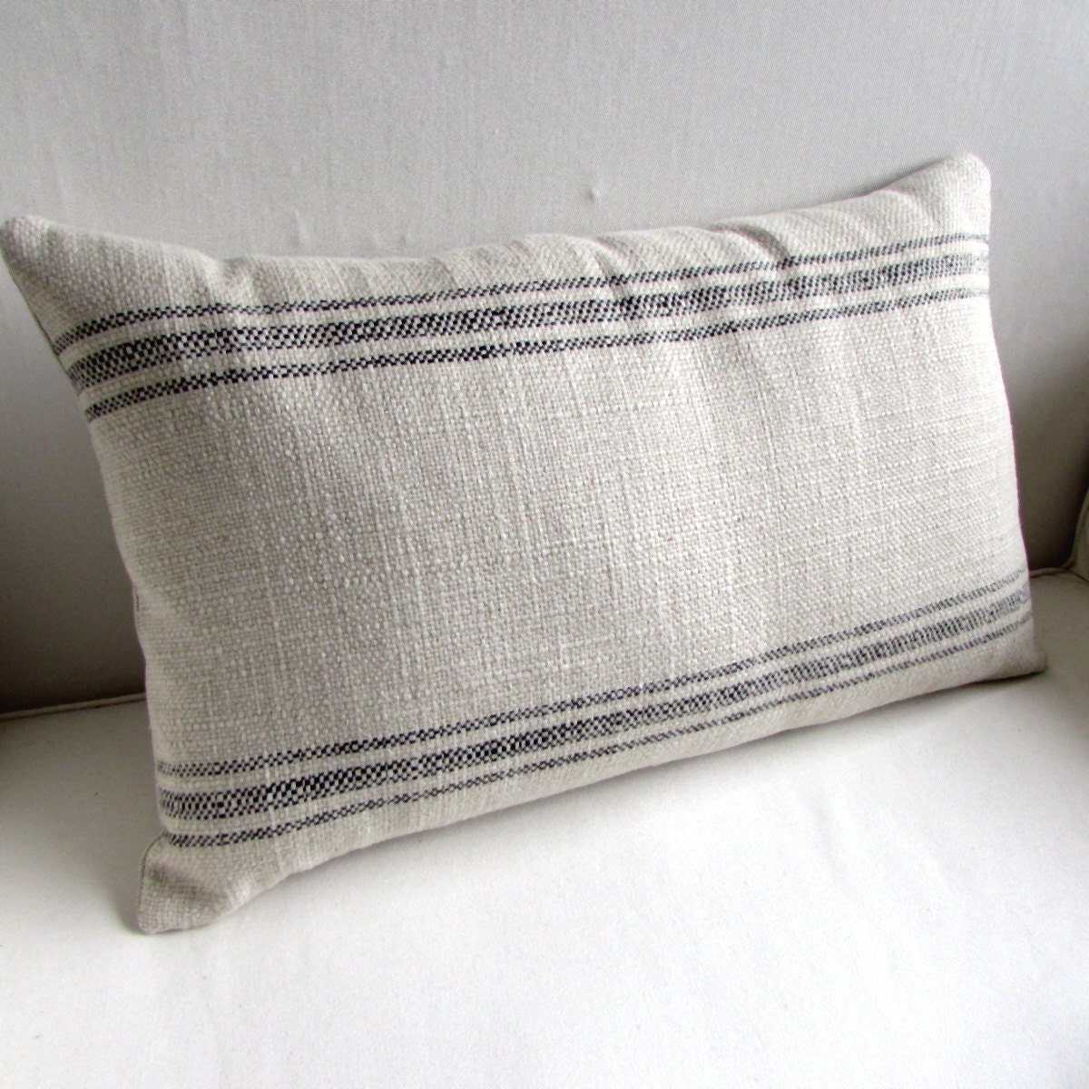 French Laundry 16x26 Pillow Cover Black Stripes