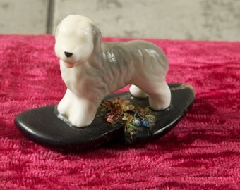 old english sheep dog statue