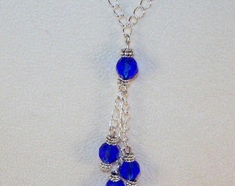 Birthstone Lariat Necklace - Sapphire / September