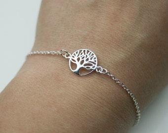 Sterling Silver Tree of Life Bracelet - Adjustable Bracelet