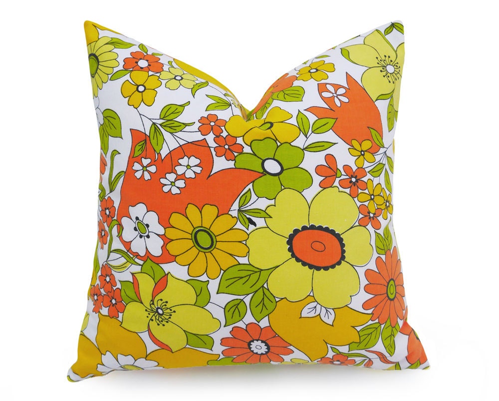 Mod Pillow Covers Retro Floral Pillows Spring Pillows