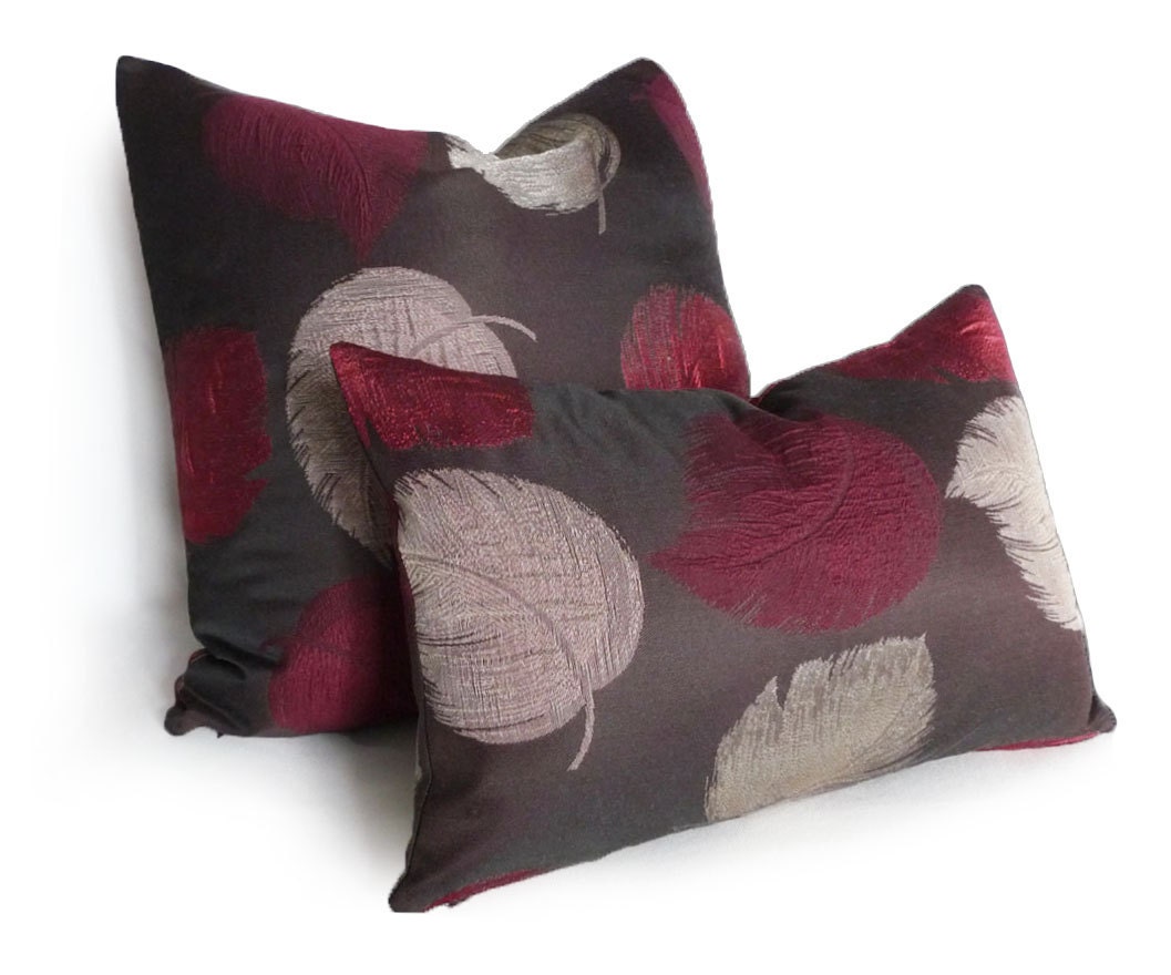Brown Purple Pillow Covers Contemporary Lumbar Pillow Dark