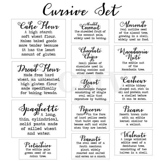 Pantry Set Kitchen canister labels flour sugar by VinylLettering