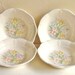 Set of 4 Antique Bowls Cottage Style with Flowers Lace Edge RARE 1930s
