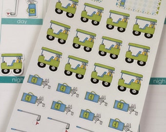Golf Stickers, Fits Erin Condren Planner, Stickers, Cute Planner Stickers, Summer Stickers