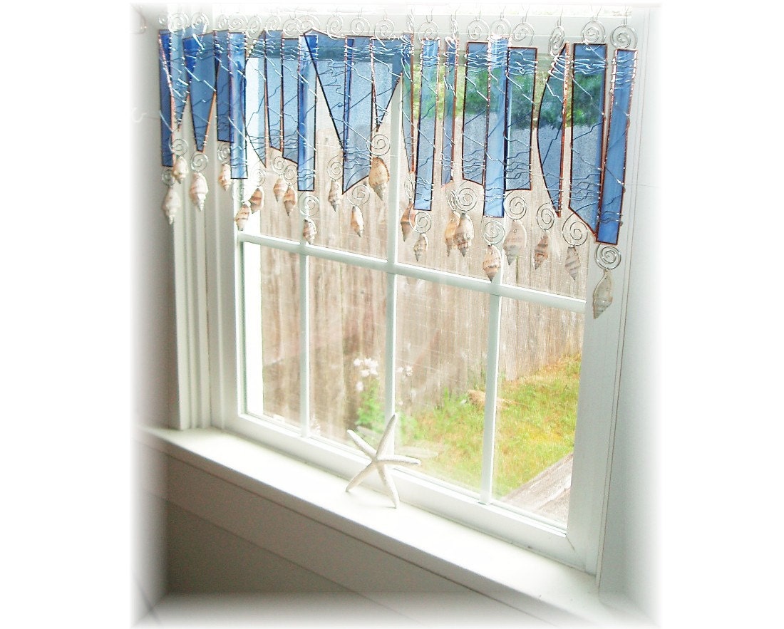 Seaside Seabreeze Stained Glass Window Treatment Valance