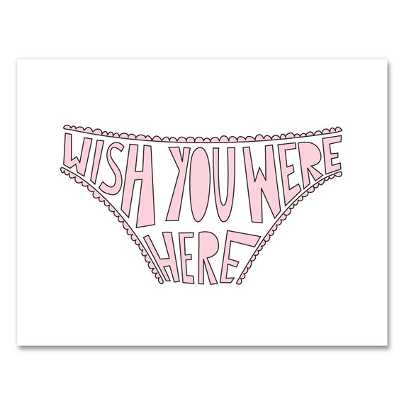 Wish You Were Here A2 folded note card & by nearmoderndisaster