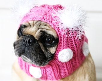 Polka-dot Dog Hat- Pug Hat - Dog Clothing - Pug Clothing - Pet Lover Gift