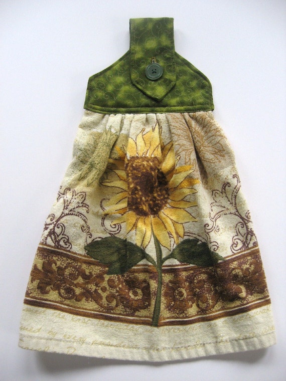 Hanging Sunflower Kitchen Towel Sunflowers Terry Towel