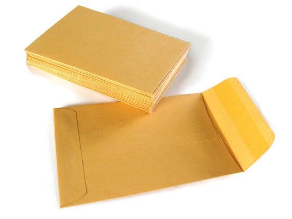 20 small kraft envelopes 3 x 4.5 inches Eco friendly paper