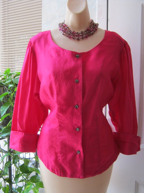 red silk blouse uk