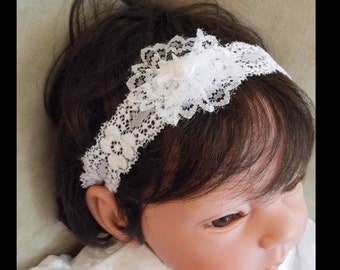 Headband to match any christening, baptism gown.