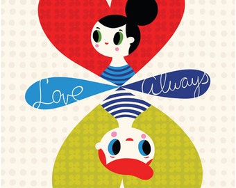 Love, Always - limited edition giclee print of an original illustration (8 x 10 in)