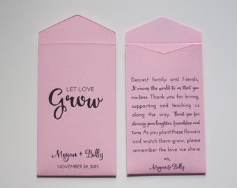 Sunflower Seed Packet Wedding Favor Envelopes Personalized