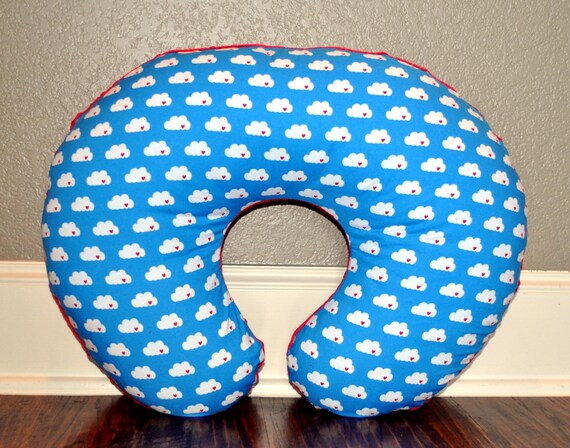 NURSING PILLOW COVER - Monogrammed/Personalized Air Mail Love & Minky Dot Nursing Pillow Cover - Fits Boppy™ Pillow