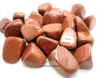ONE XL Red Goldstone Tumbled Stone, Crystals, Feng Shui, Pagan, Metaphysical, Premium,