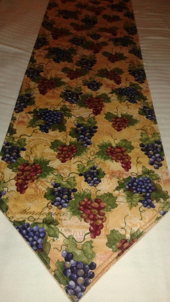 Reversible Padded Wine Themed Table Runner by freemansalesgirl