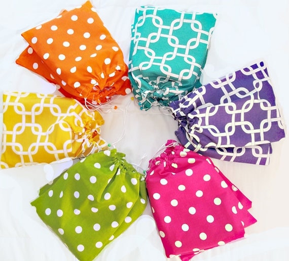 Birthday Party Favor Bags, Fabric Treat Bags, 5 Pack Goody Bags ...