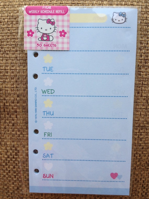 Hello Kitty / Sanrio Day Planner Weekly Schedule by AlexaSofia