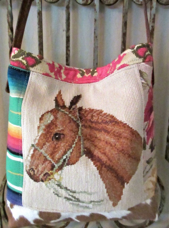 Sold to Jan...Vintage Horse Needlepoint and by LadidaHandbags