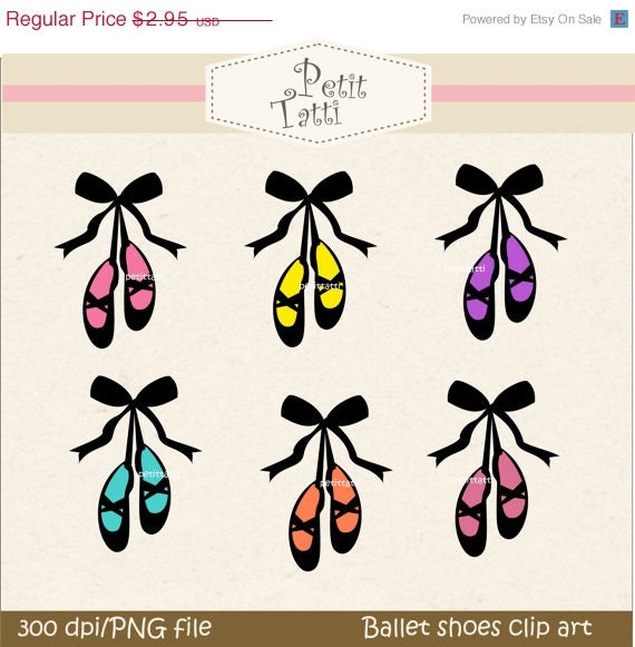 ON SALE Ballet Shoes Clipart Digital clip art for all use