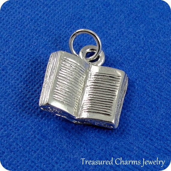 open book silver charm