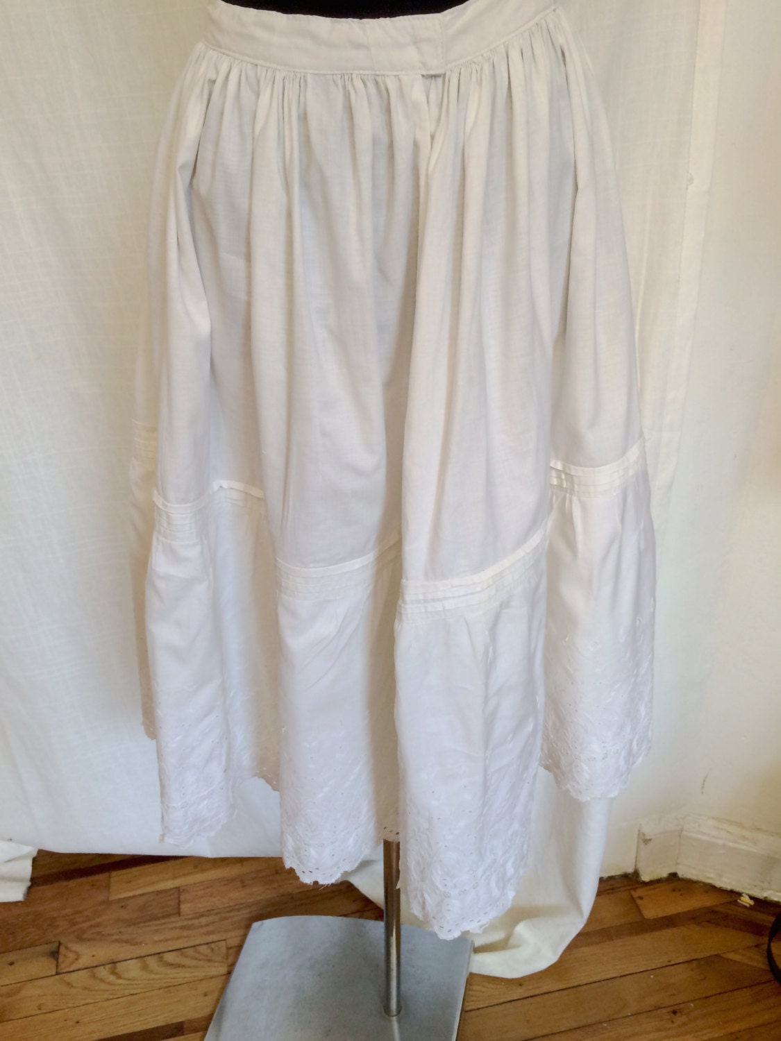 Vintage Victorian White Cotton Petticoat Skirt by VintageArcana
