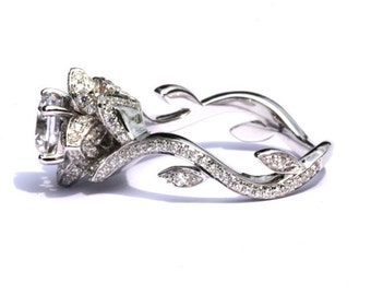 blooming work of art beautiful flower rose lotus diamond engagement ring setting semi mount 103 carat 14k fl07 patented design - Lotus Wedding Ring blooming work of art beautiful flower rose lotus diamond engagement ring setting semi mount 103 carat 14k fl07 patented design - Lotus Wedding Ring