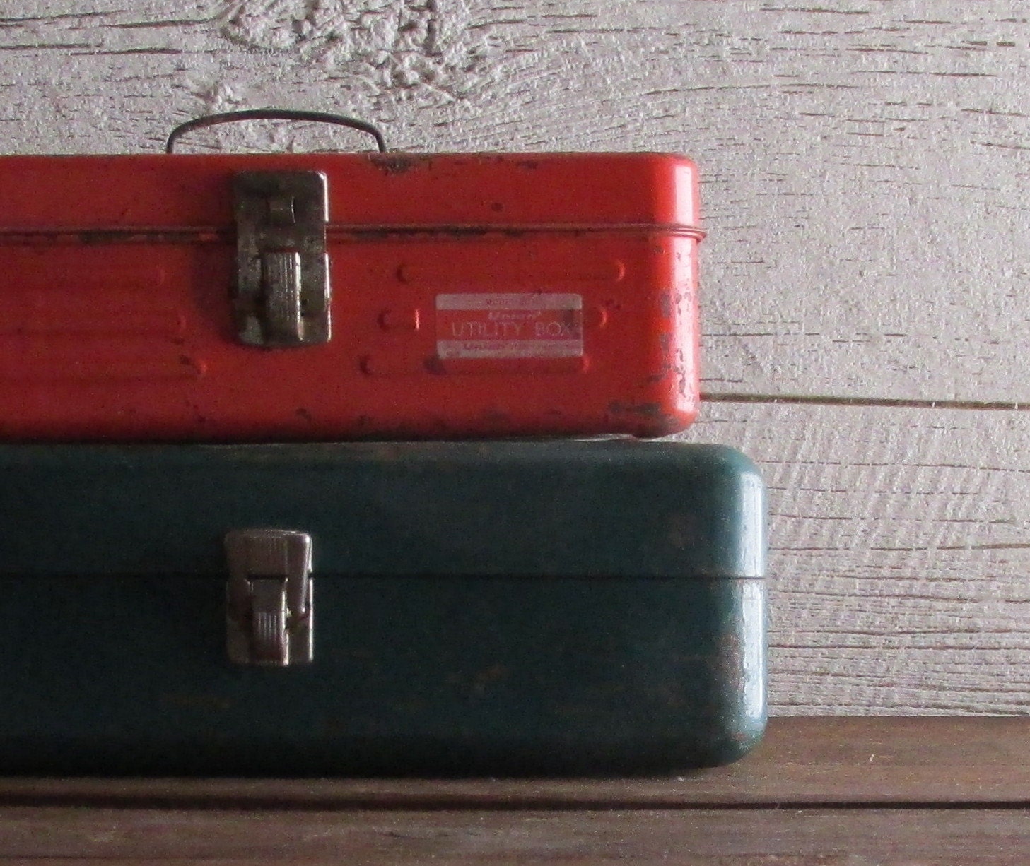 Vintage metal boxes 2 Boxes home decor Haute Juice