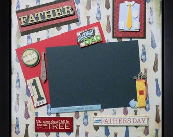 MY AMAZING DAD Premade Memory Album Page (Gallery Wood Shadow Box Frame Sold Separately)