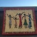 Dancing Queens Black Silhouette with African Fabric Ethnic Wall Hanging Quilt