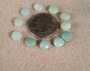 Chalcedony faceted coin beads