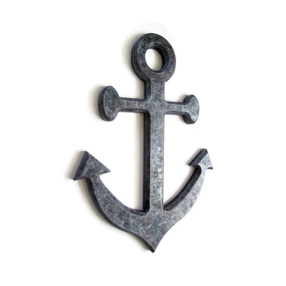 Anchor Wall Decor in rusty steel faux finish faux metal